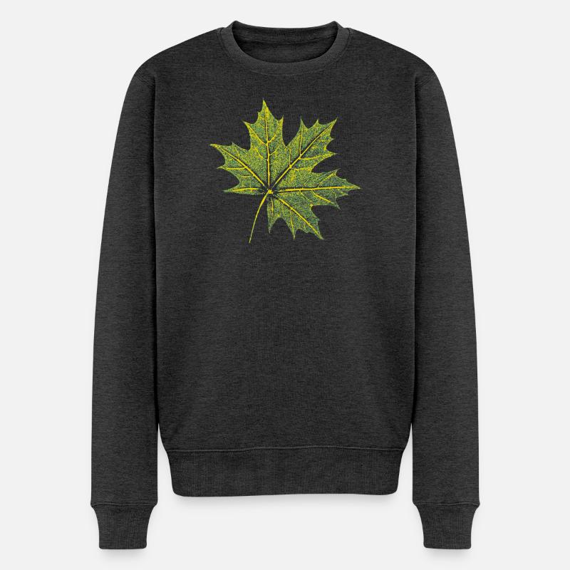 Feuille d’érable - Forêt et nature BOTANIK - Pull Premium bio Homme - anthracite chiné