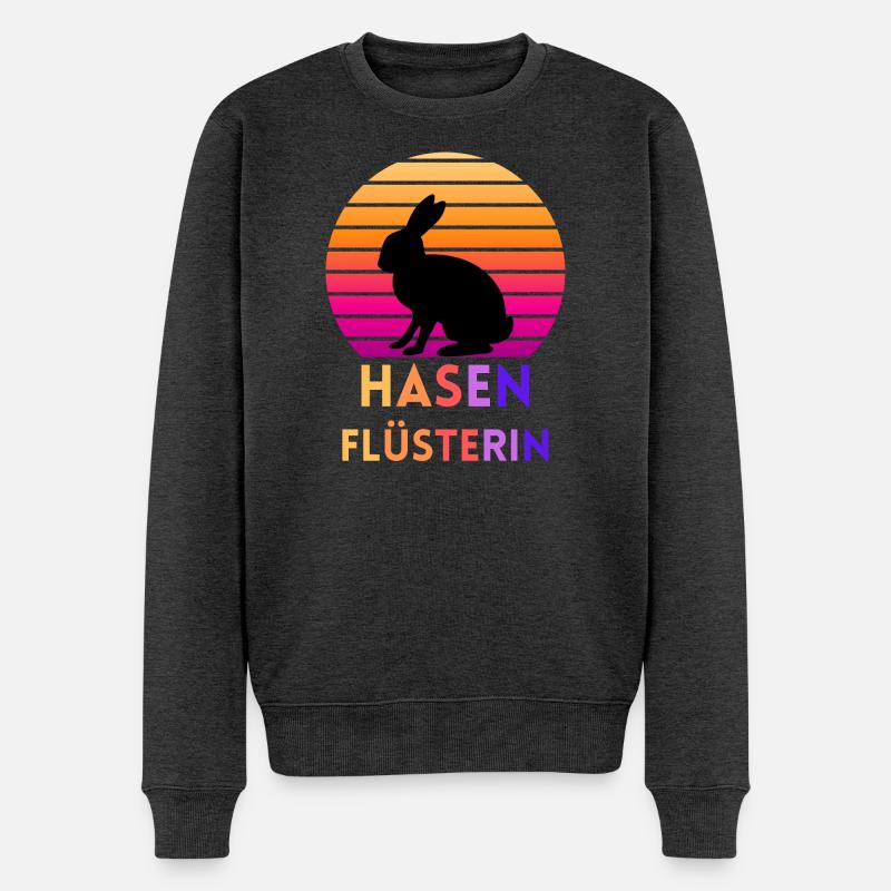 Hase Flüsterin - Männer Premium Bio Pullover - Anthrazit meliert