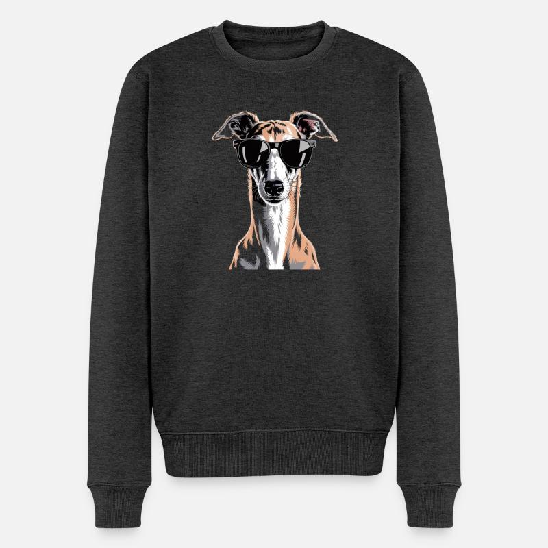 Lévrier Windhund - Pull Premium bio Homme - anthracite chiné