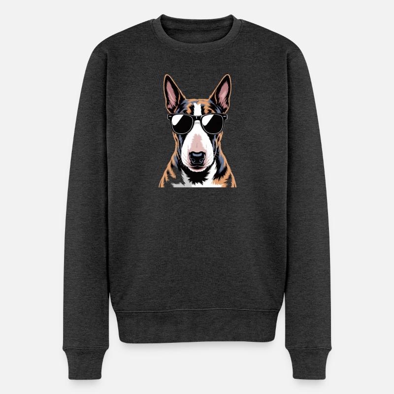 Bullterrier - Männer Premium Bio Pullover - Anthrazit meliert