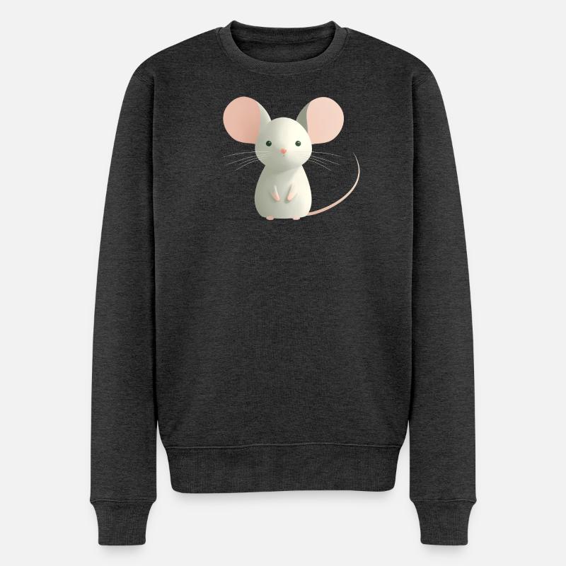 Maus - Männer Premium Bio Pullover - Anthrazit meliert