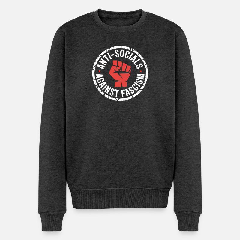 Antisoziale Antifa - Antifa Logo - Pull Premium bio Homme - anthracite chiné