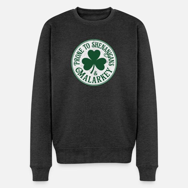 Lustige St.-Patrick's-Day-Eskapaden und Unsinn - Männer Premium Bio Pullover - Anthrazit meliert