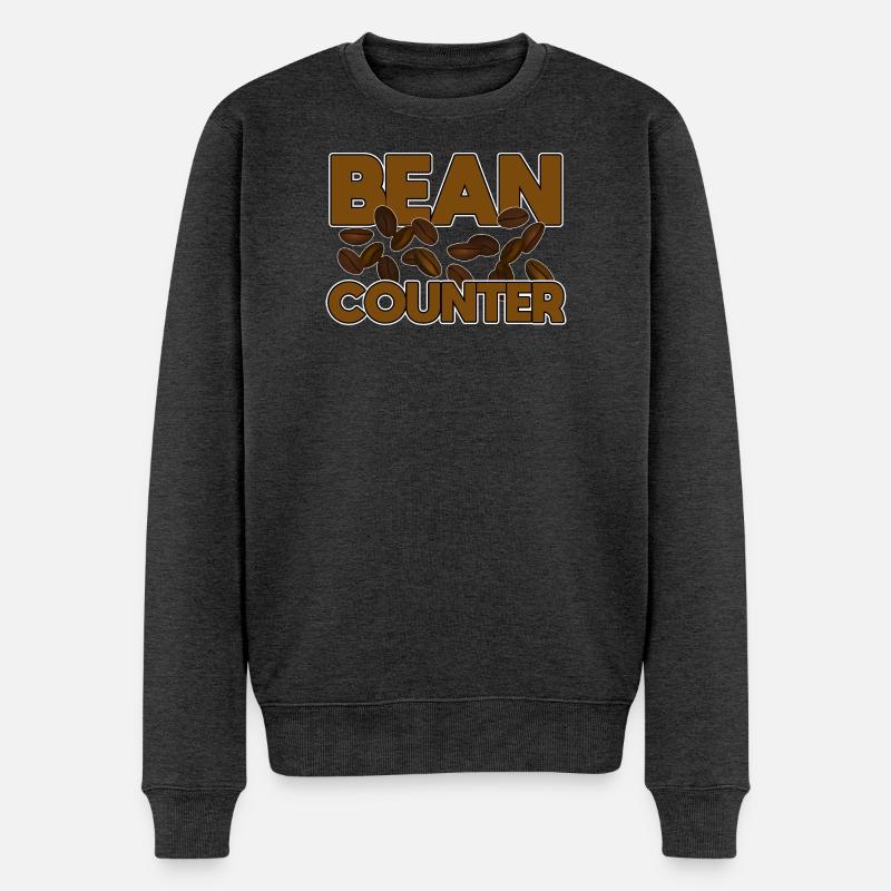 Lustiger Buchhalter Bohnenzähler - Männer Premium Bio Pullover - Anthrazit meliert