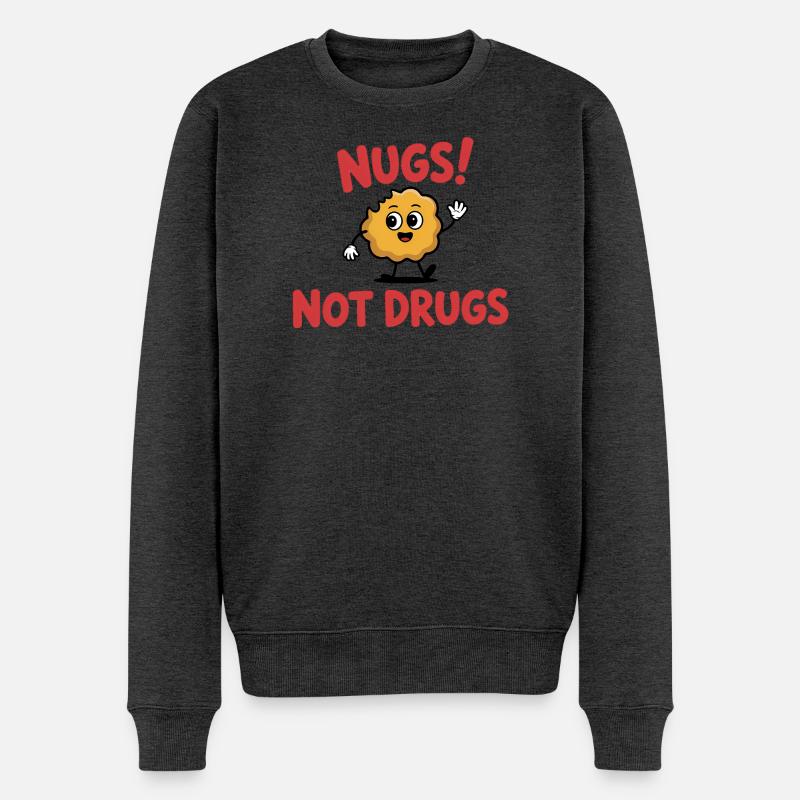Pépites, pas de drogue - T-shirt drôle - Pull Premium bio Homme - anthracite chiné
