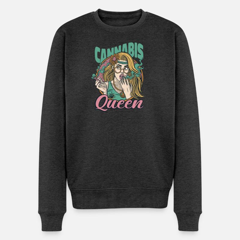 Tenue de Reine du Cannabis - Pull Premium bio Homme - anthracite chiné