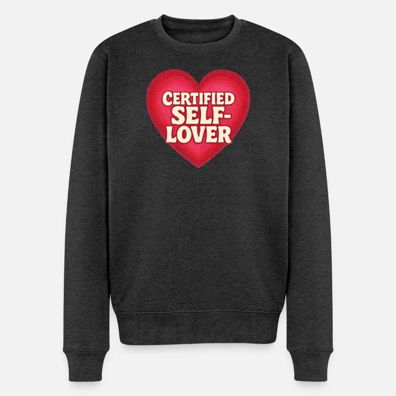 Selbstliebe - Männer Premium Bio Pullover - Anthrazit meliert