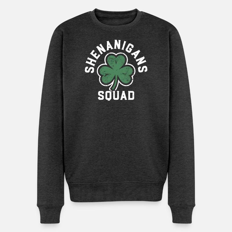 Shenanigans-Team Shamrock Tee - Männer Premium Bio Pullover - Anthrazit meliert