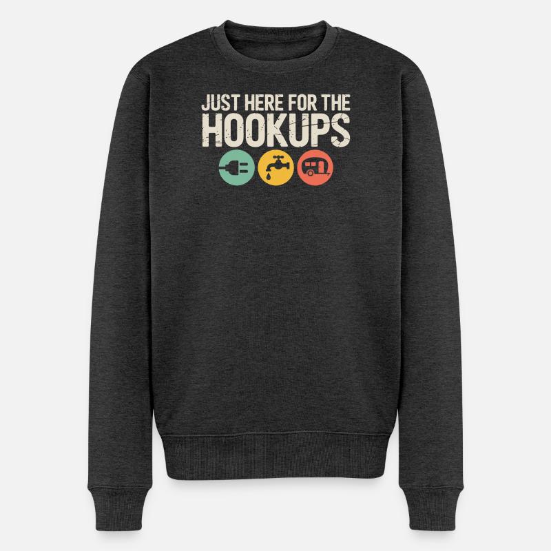 Hookup-Trio: Plug, Tap, Camper - Männer Premium Bio Pullover - Anthrazit meliert