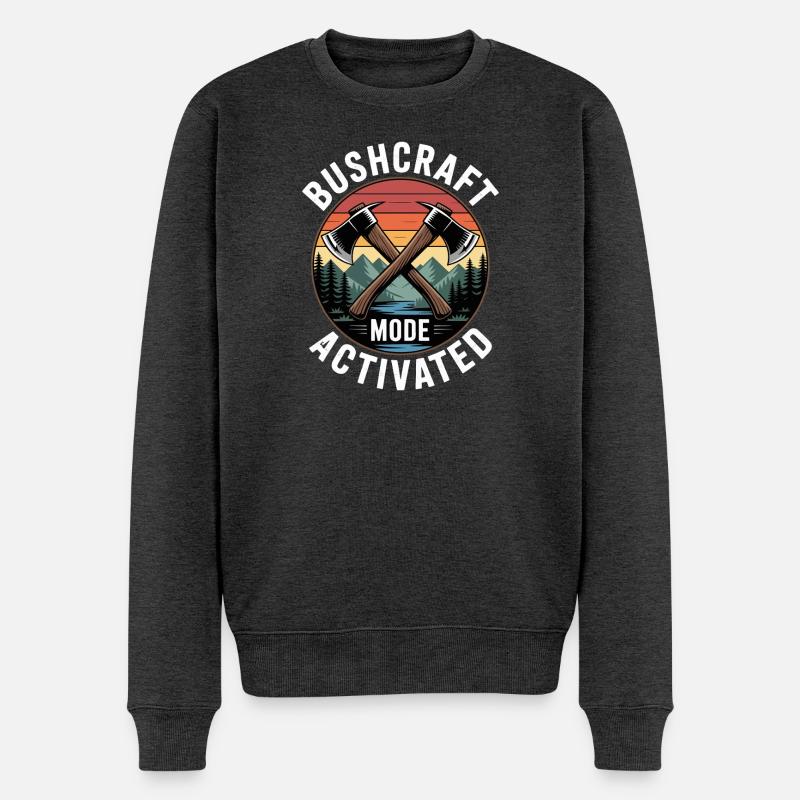 Mode Bushcraft activé - Pull Premium bio Homme - anthracite chiné