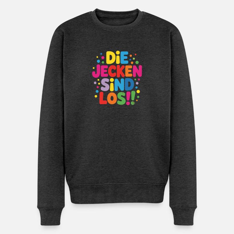 Jecken Karneval Kostüm  - Männer Premium Bio Pullover - Anthrazit meliert