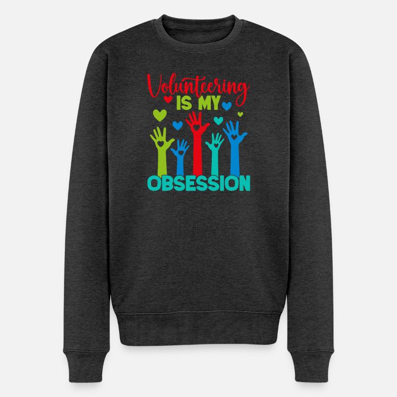 Volunteer Appreciation Is My Obsession Volunteer - Männer Premium Bio Pullover - Anthrazit meliert