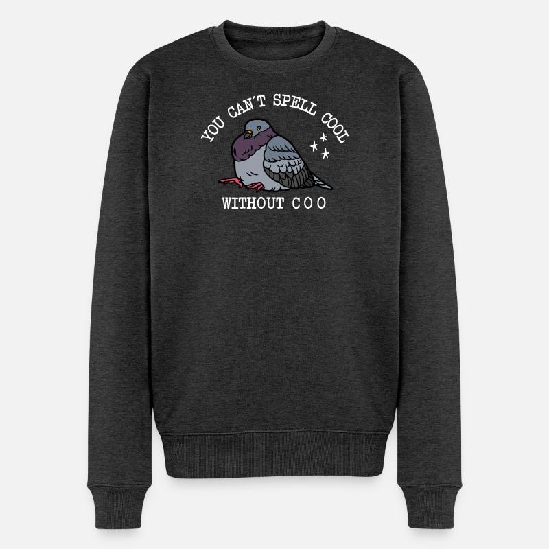 Taube Can’t Spell Cool - Männer Premium Bio Pullover - Anthrazit meliert