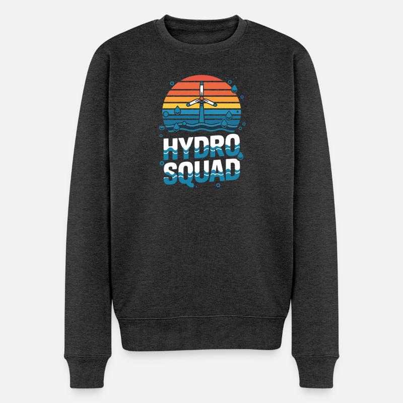 Équipe hydroélectrique Hydro Squad Énergie renouvelable - Pull Premium bio Homme - anthracite chiné