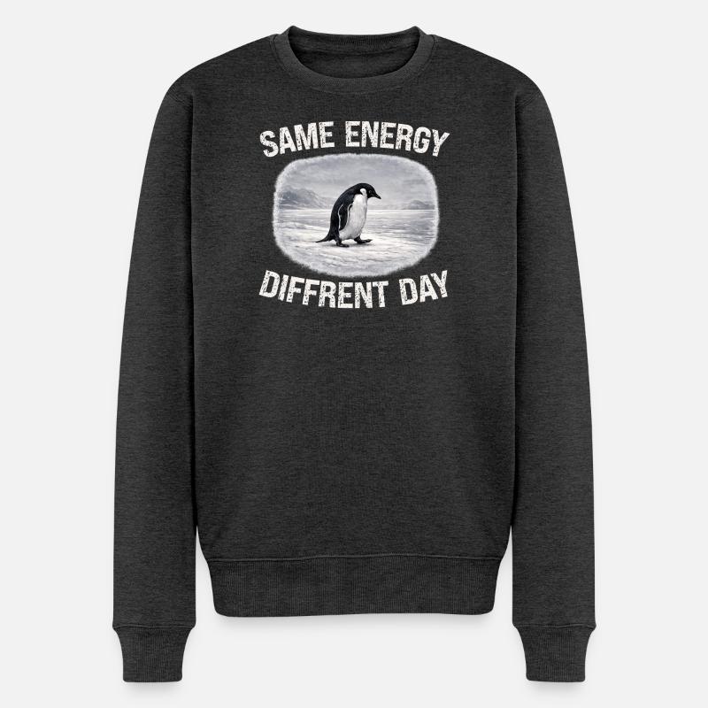 Same Energy Diffrent Day - Männer Premium Bio Pullover - Anthrazit meliert