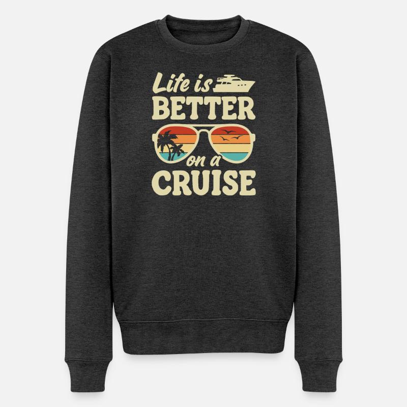 Kreuzfahrtschiff Sommerurlaub - Männer Premium Bio Pullover - Anthrazit meliert