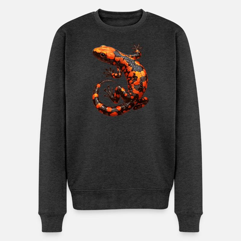 Feuersalamander Salamander - Männer Premium Bio Pullover - Anthrazit meliert