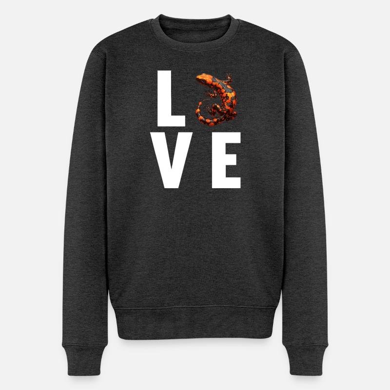 Feuersalamander Salamander - Männer Premium Bio Pullover - Anthrazit meliert