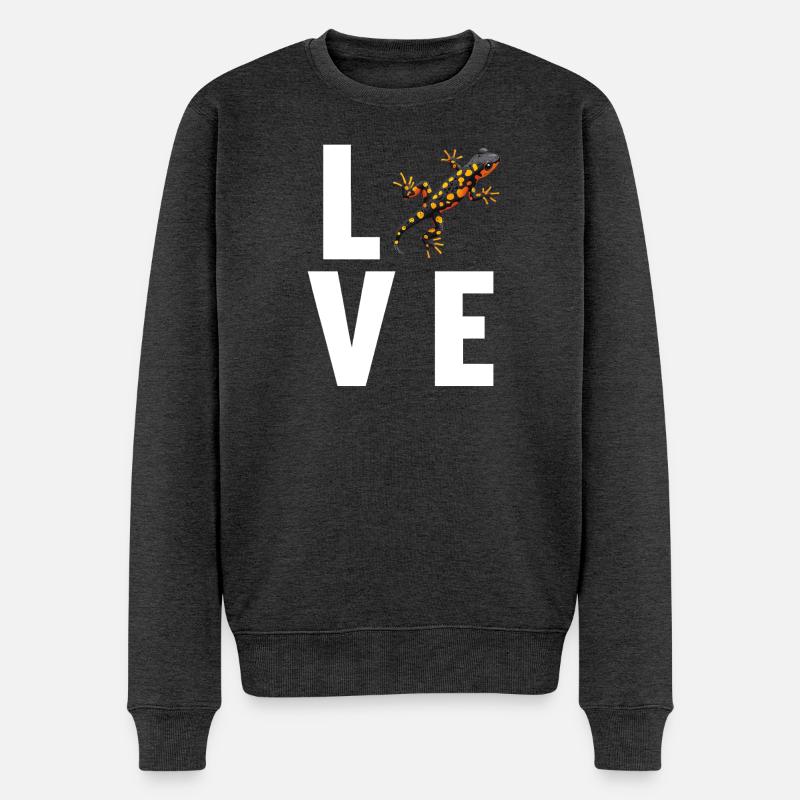 Feuersalamander Salamander - Männer Premium Bio Pullover - Anthrazit meliert
