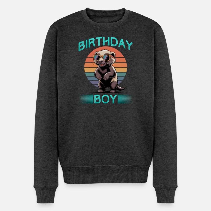 Funny Honey Badger - Männer Premium Bio Pullover - Anthrazit meliert
