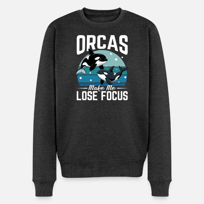 Orca drôle - Pull Premium bio Homme - anthracite chiné