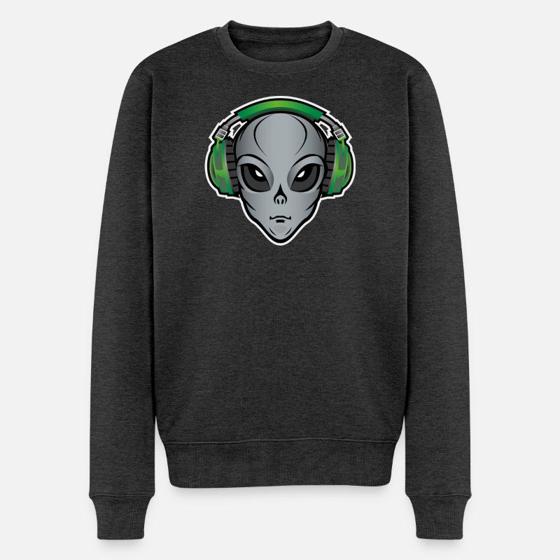 Alien-Musik - Männer Premium Bio Pullover - Anthrazit meliert