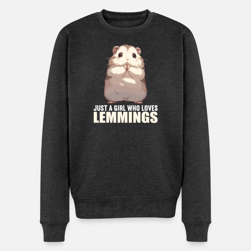 Lemminge Lemming - Männer Premium Bio Pullover - Anthrazit meliert