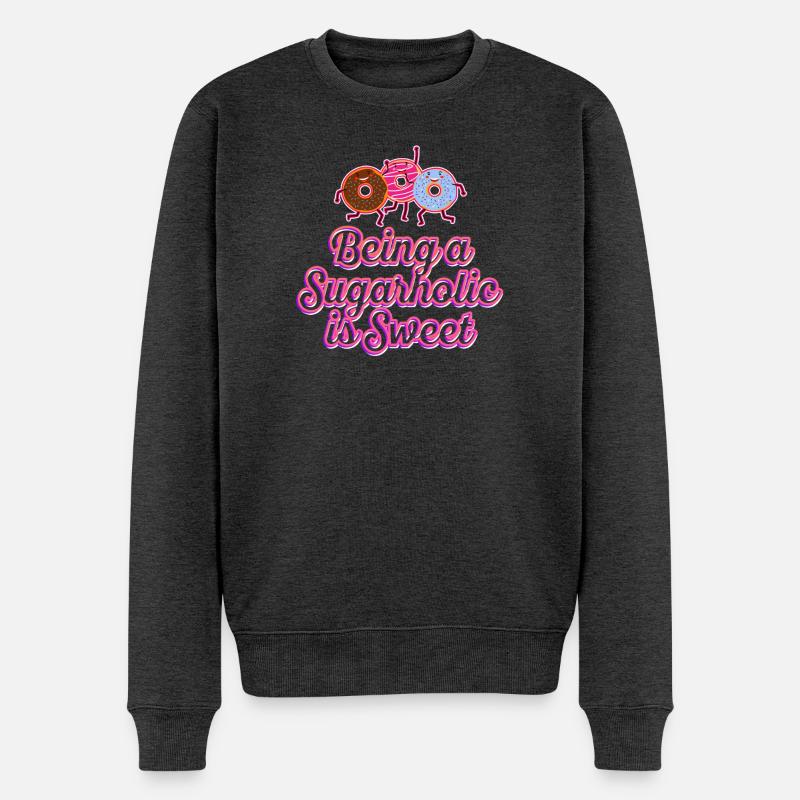Être un Sugarholic est Sweet - Pull Premium bio Homme - anthracite chiné
