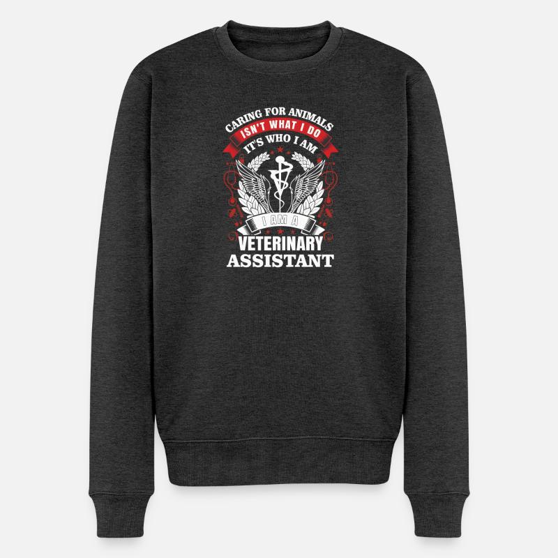 Tiermedizinischer Assistent - Männer Premium Bio Pullover - Anthrazit meliert