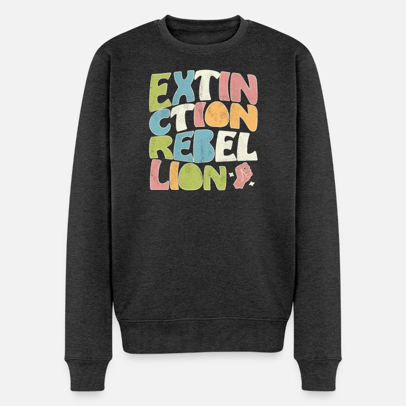 Extinction rebellion retro - Männer Premium Bio Pullover - Anthrazit meliert