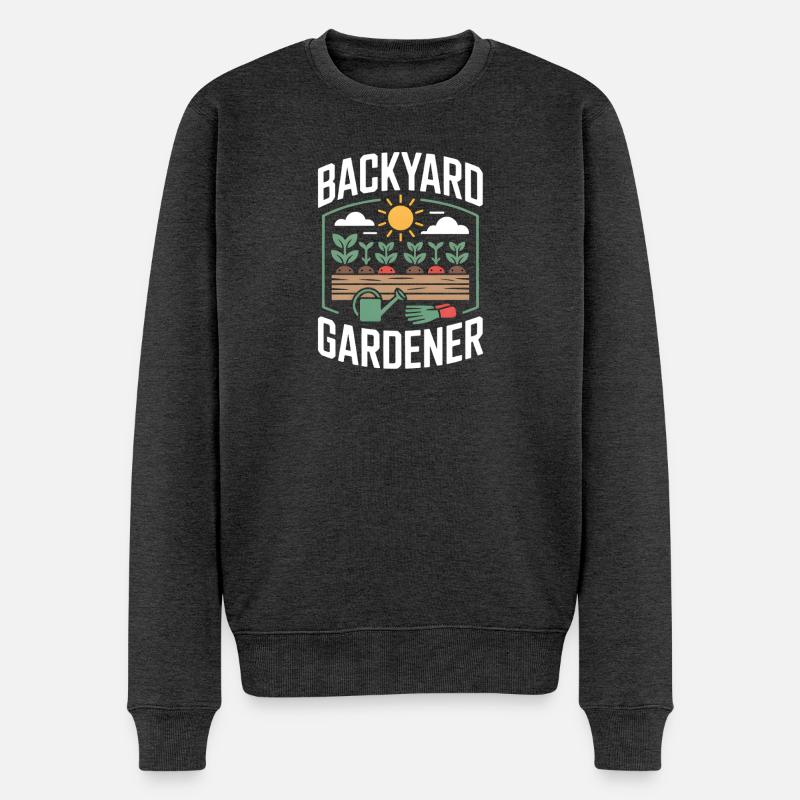 Baghavegartner Havegartner - Økologisk premium-sweatshirt til mænd - antracit meleret