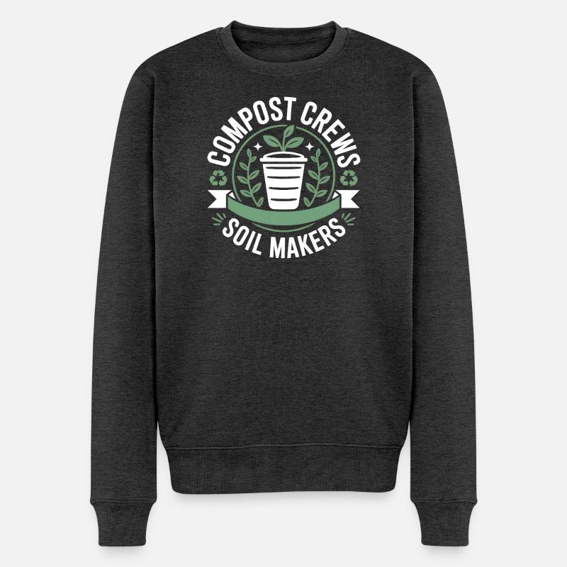 Compost Crews Soil Makers Gärtner - Männer Premium Bio Pullover - Anthrazit meliert
