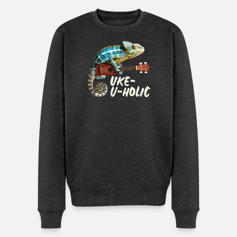 Caméléon Uke-u-holic - Pull Premium bio Homme - anthracite chiné