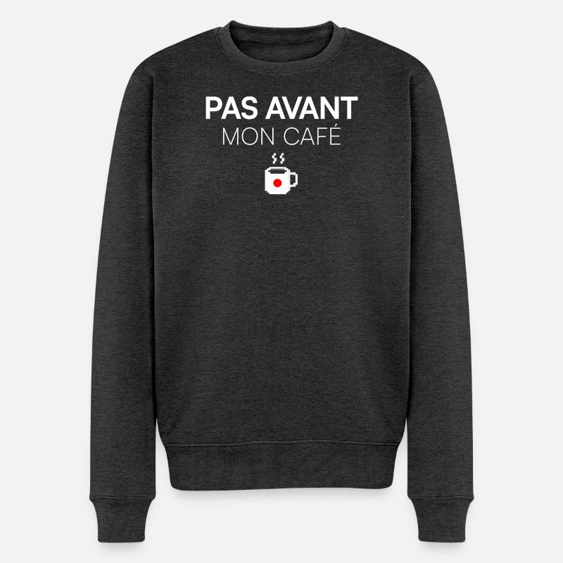 NICHT VOR MEINEM KAFFEE. | Morgenhumor - Männer Premium Bio Pullover - Anthrazit meliert