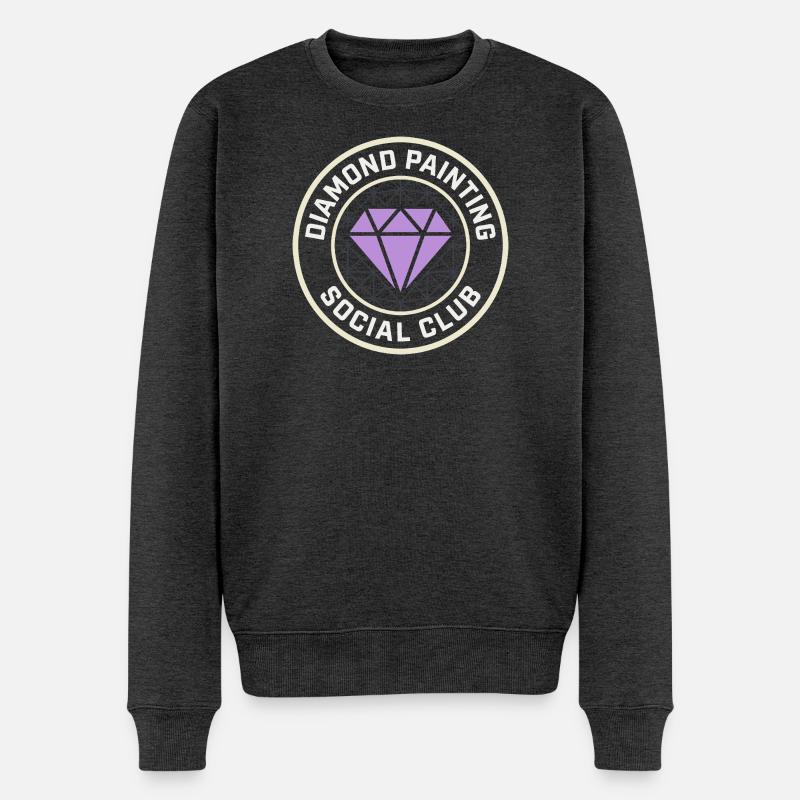 Diamantmalerei, Diamantkunst, Diamantmaler - Männer Premium Bio Pullover - Anthrazit meliert
