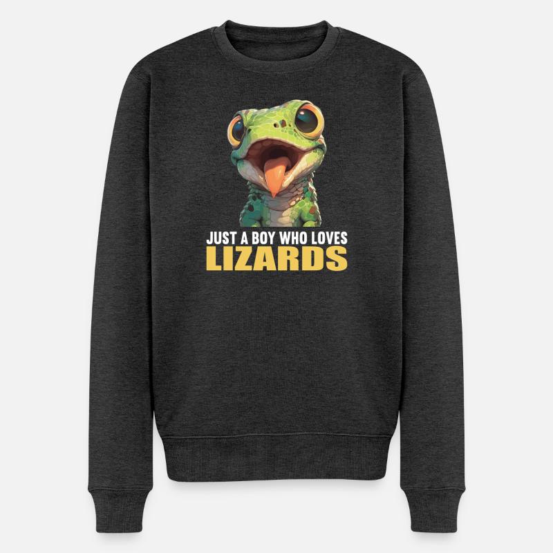 Lézard des lézards - Pull Premium bio Homme - anthracite chiné