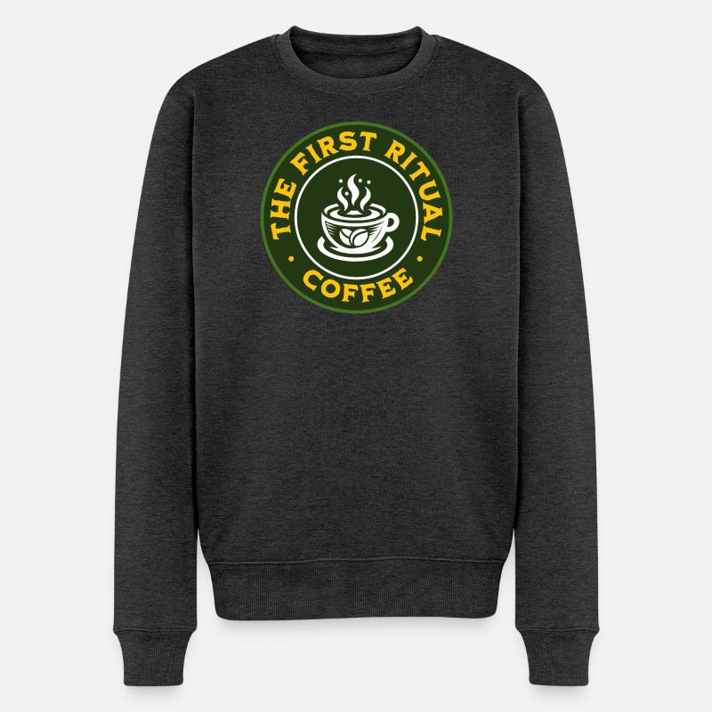 Erstes Ritual-Kaffeeabzeichen - Männer Premium Bio Pullover - Anthrazit meliert