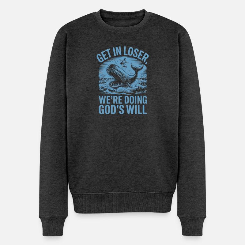Funny Christian Jonah - Männer Premium Bio Pullover - Anthrazit meliert