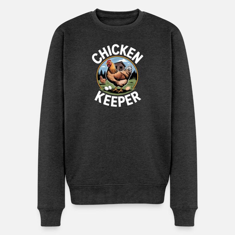 Chicken Keeper Hühnerhalter Huhn - Männer Premium Bio Pullover - Anthrazit meliert