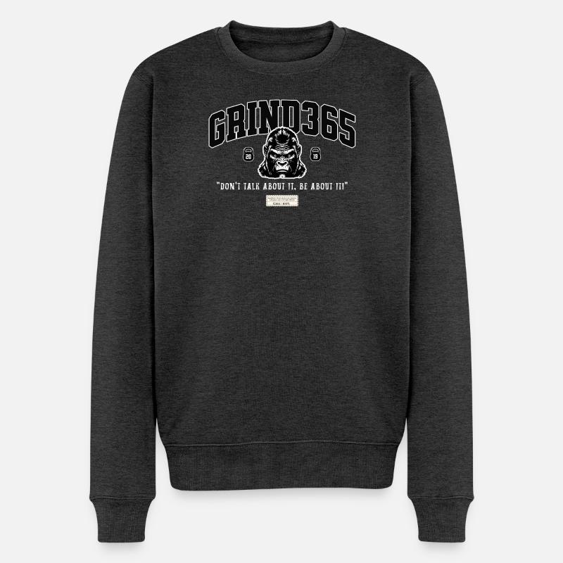Grind365 Dann geht's los - Männer Premium Bio Pullover - Anthrazit meliert
