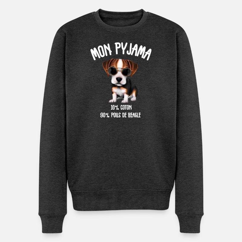 Pyjama Chien Beagle Humour - Pull Premium bio Homme - anthracite chiné