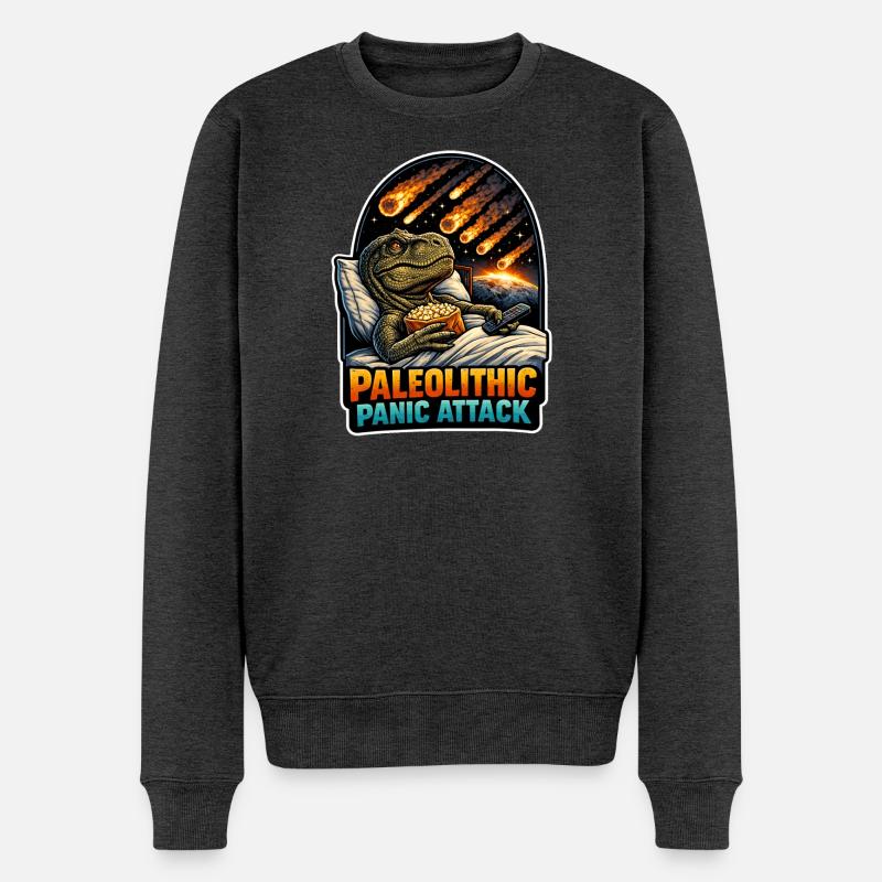 Emo-dinosaurier, Trauriger Dino, Emotionaler - Männer Premium Bio Pullover - Anthrazit meliert