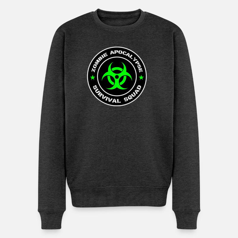 Zombie-Apokalypse-Überlebenstrupp - Männer Premium Bio Pullover - Anthrazit meliert