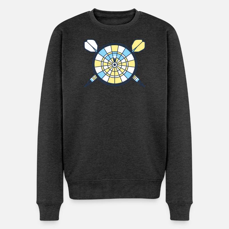Zielscheiben-Dartkunst - Männer Premium Bio Pullover - Anthrazit meliert