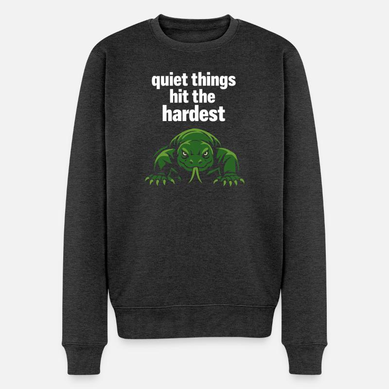Komodowaran-liebhaber - Männer Premium Bio Pullover - Anthrazit meliert