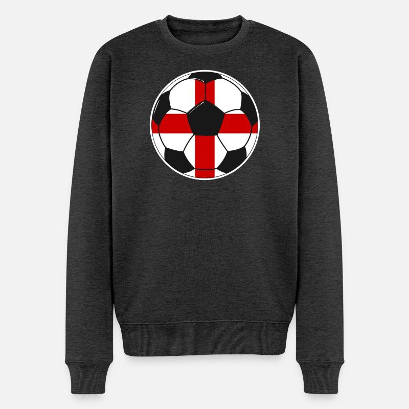 Fußball – Team England - Männer Premium Bio Pullover - Anthrazit meliert
