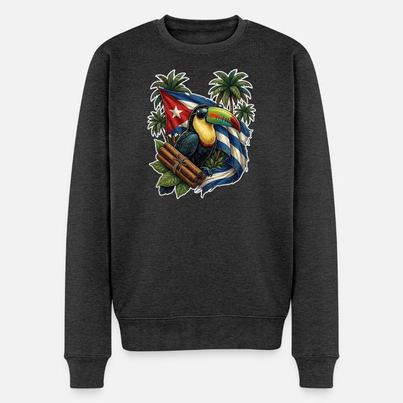 Cigare de toucan de Cuba - Pull Premium bio Homme - anthracite chiné