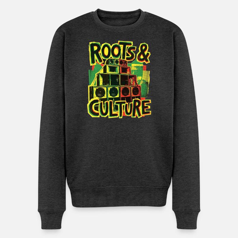 Roots Reggae Dub - Männer Premium Bio Pullover - Anthrazit meliert