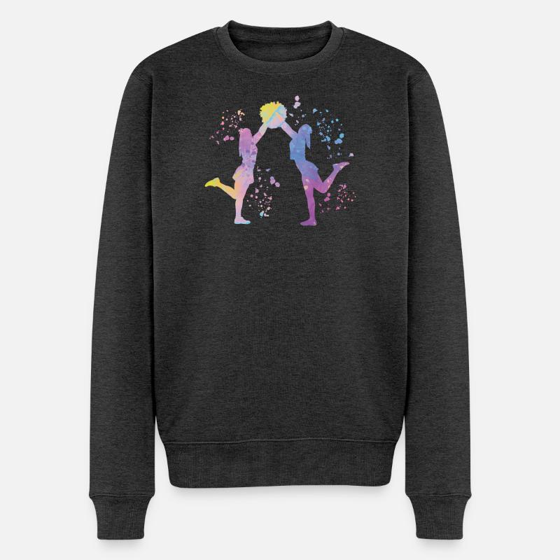 Cheerleader Cheer Mom Cheerleading - Männer Premium Bio Pullover - Anthrazit meliert