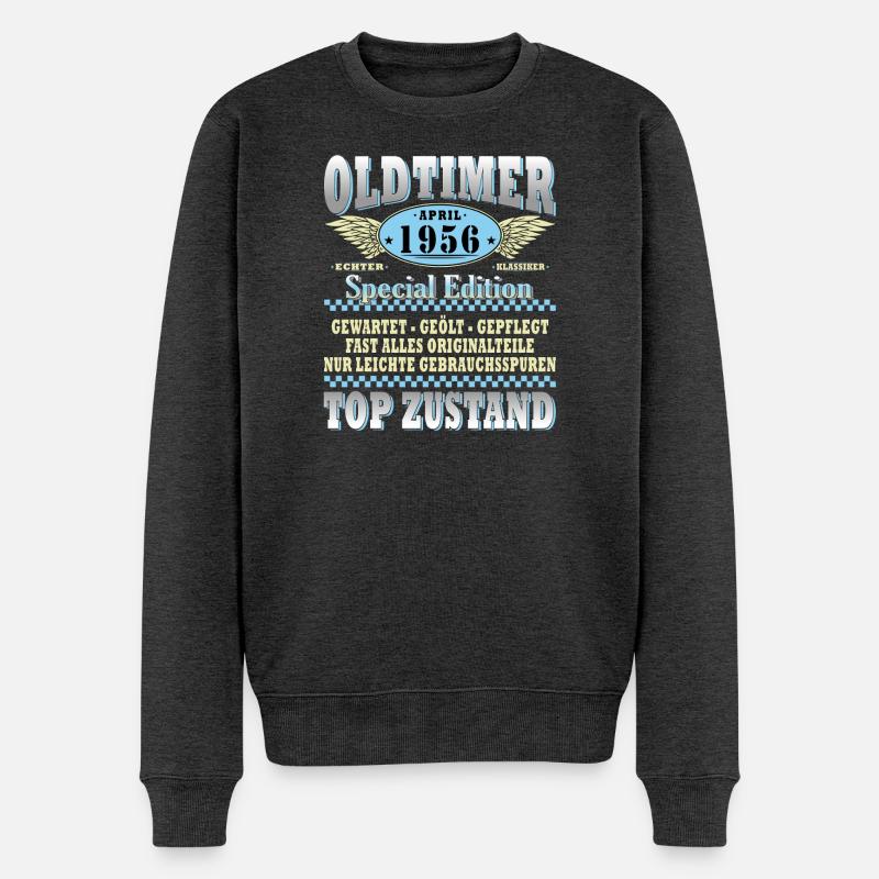 Oldtimer 1956 Special Edition - Männer Premium Bio Pullover - Anthrazit meliert